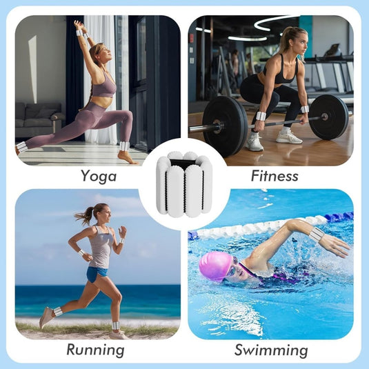 2 stuks verstelbare polsgewichten enkelgewichten voor oefeningen wandelen joggen yoga aerobics pilates gewichtsarmband fitnessarmband (14-23 cm) - happygetfit.com
