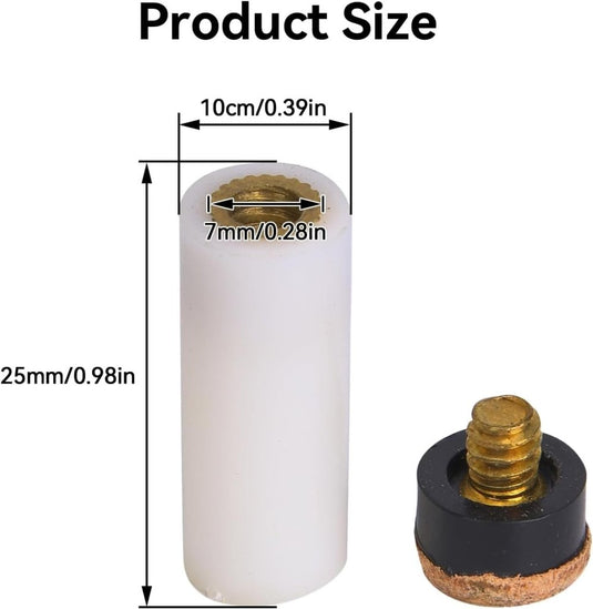 20-delige biljartkeu tip set 10 mm – leren schroefpunten met kunststof huls voor pool en snooker - happygetfit.com
