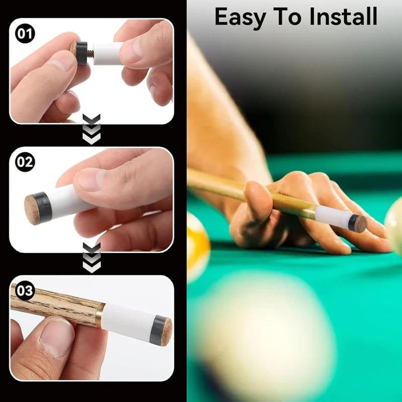 Load image into Gallery viewer, 20-delige biljartkeu tip set 10 mm – leren schroefpunten met kunststof huls voor pool en snooker - happygetfit.com
