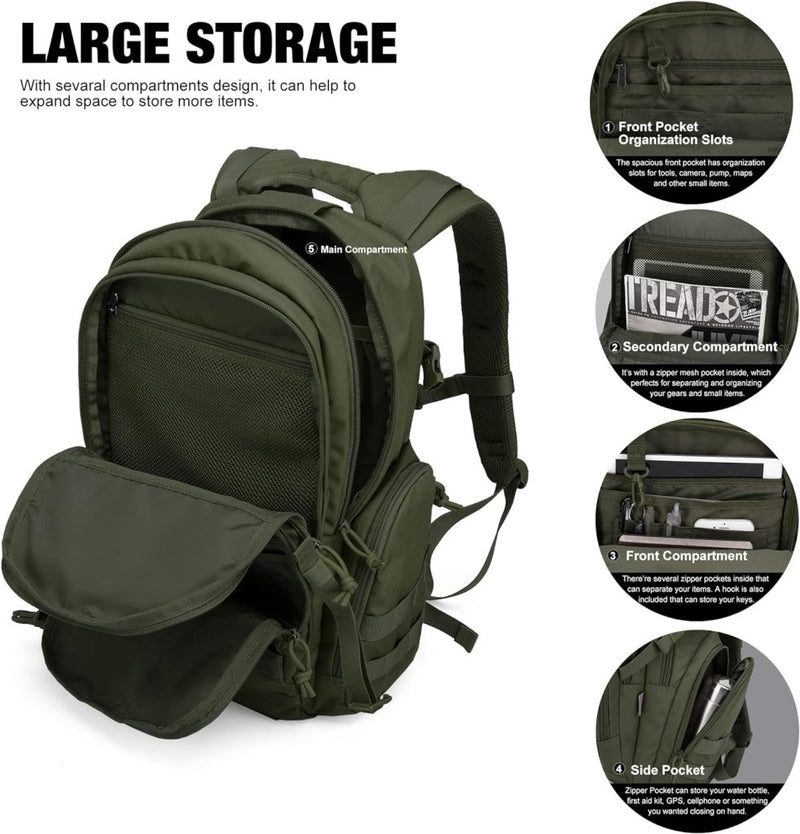 Laad afbeelding in Galerijviewer, 25/35L Militaire Tactische Rugzak Dagrugzak voor Laptop Trekking Kamperen Wandelen Reizen Outdoor … - happygetfit.com
