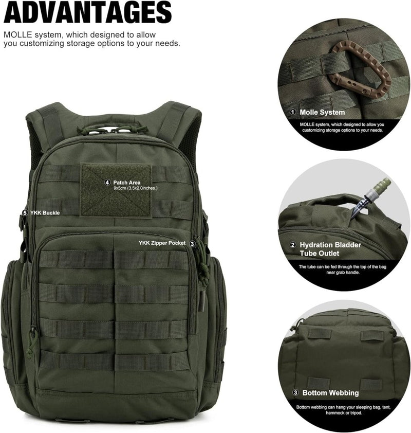 Laad afbeelding in Galerijviewer, 25/35L Militaire Tactische Rugzak Dagrugzak voor Laptop Trekking Kamperen Wandelen Reizen Outdoor … - happygetfit.com
