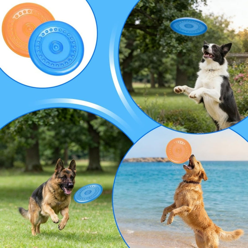 Load image into Gallery viewer, 2x hondenfrisbee 15,5 cm – drijvend rubber hondenspeelgoed voor apporteren en training - happygetfit.com
