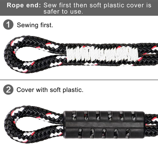 2x prusik lus 50 cm x 10 mm – polyester veiligheidstouw met genaaide lus voor outdoor en camping - happygetfit.com