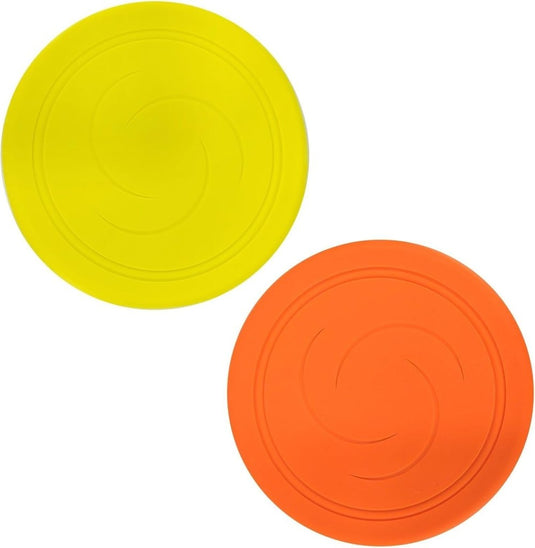 2x zachte frisbee 17 cm – flexibele siliconen werpschijven voor kinderen en buiten spelen - happygetfit.com