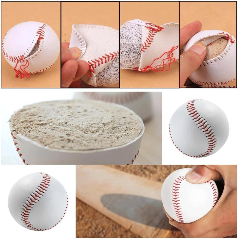 Laad afbeelding in Galerijviewer, 4 stuks handgenaaide zachte honkbal, 9 inch PU baseballen, softbal voor training, volwassenen en jongeren, professionele games - happygetfit.com
