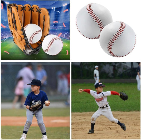 4 stuks handgenaaide zachte honkbal, 9 inch PU baseballen, softbal voor training, volwassenen en jongeren, professionele games - happygetfit.com