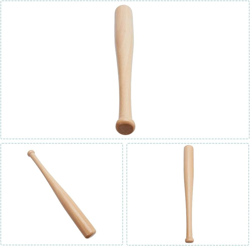 Laad afbeelding in Galerijviewer, Mini houten honkbalknuppels - 3 stuks - onbewerkt hout - 15 cm
