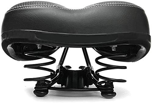 Load image into Gallery viewer, Comfortabel fietszadel met traagschuim en dubbele vering zwart
