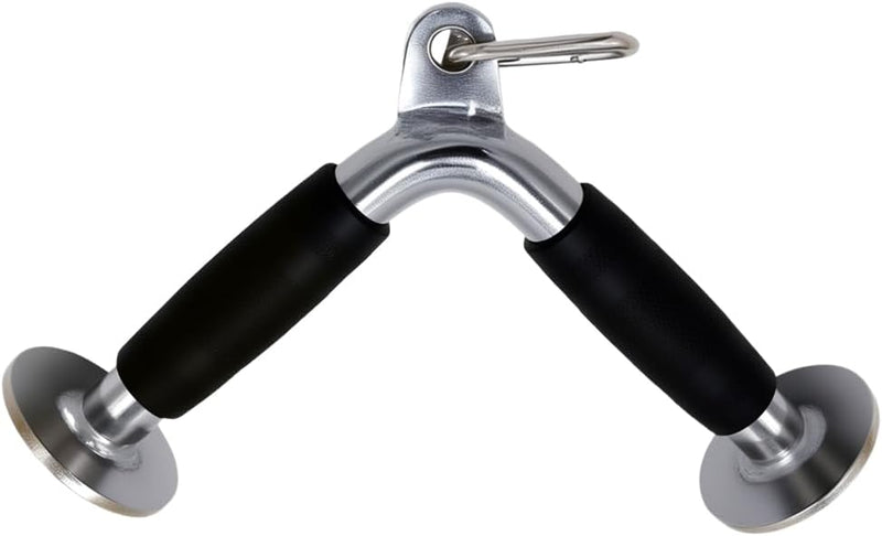 Laden Sie das Bild in Galerie -Viewer, V-bar triceps handgreep met draaibare aansluiting en rubberen grip – kabelgreep – fitness accessoire
