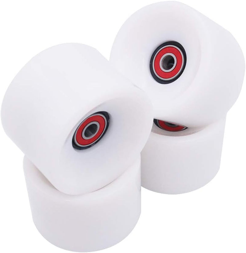 Laden Sie das Bild in Galerie -Viewer, Longboard wielen 70 x 51 mm 78A met ABEC-9 lagers 4 stuks wit – cruiser skateboard wielen

