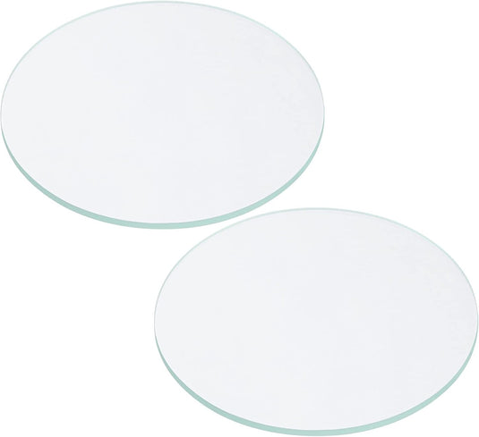 Zaklamp glazen lenzen 50 x 2 mm 2 stuks transparant – gehard glas – LED zaklamp onderdelen