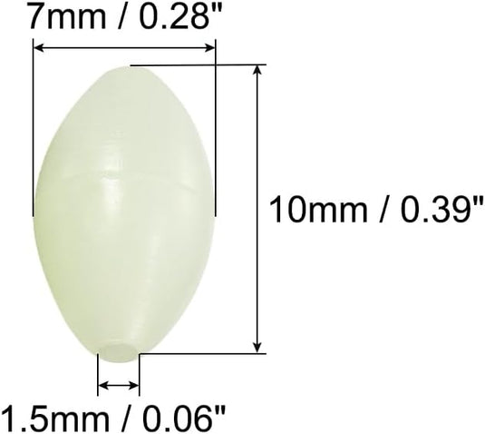 Lichtgevende viskralen 100 stuks 8 x 6 mm met opbergdoos – glow beads – visaccessoires