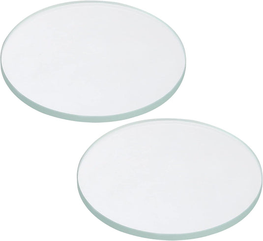 Zaklamp glazen lenzen 50 x 2 mm 2 stuks transparant – gehard glas – LED zaklamp onderdelen