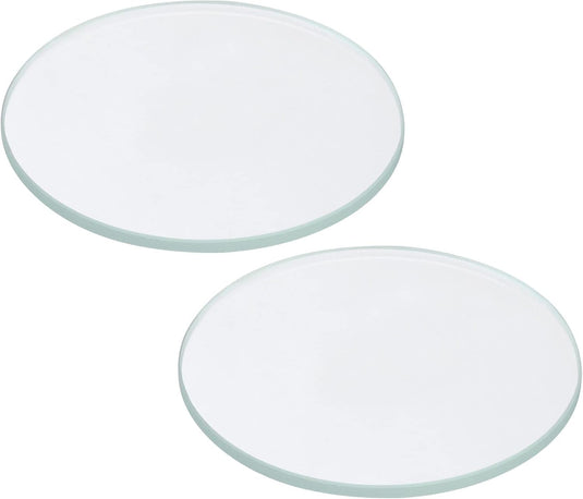 Zaklamp glazen lenzen 50 x 2 mm 2 stuks transparant – gehard glas – LED zaklamp onderdelen