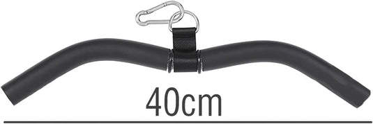 Rechte kabelstang 40 cm met antislip handgrepen tot 150 kg – lat pulldown bar – biceps triceps stang