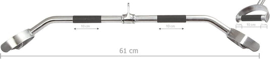 Lat pulldown bar 61 of 96,5 cm met dubbele antislip handgrepen – kabelstang – fitness accessoire