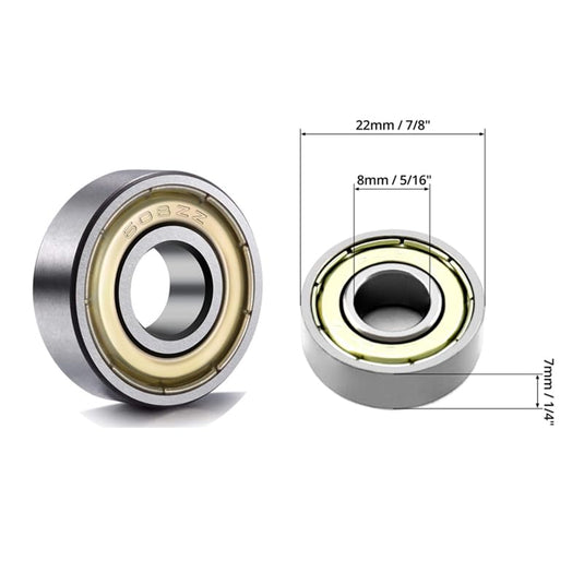 Kogellagers 608ZZ set van 40 stuks 8 x 22 x 7 mm