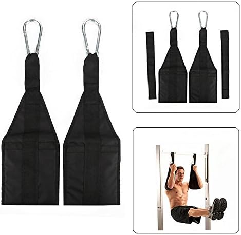 Load image into Gallery viewer, Ab straps voor optrekstang met gevoerde armlussen en karabijnhaken tot 150 kg – buikspiertrainer – core straps
