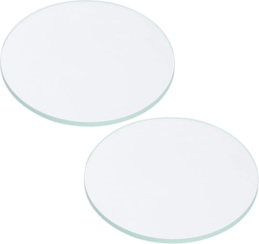 Zaklamp glazen lenzen 50 x 2 mm 2 stuks transparant – gehard glas – LED zaklamp onderdelen