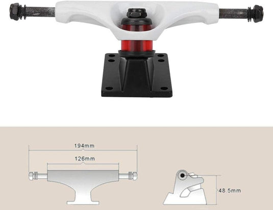 Skateboard truck van aluminium-magnesiumlegering wit – longboard truck – skateboard accessoires