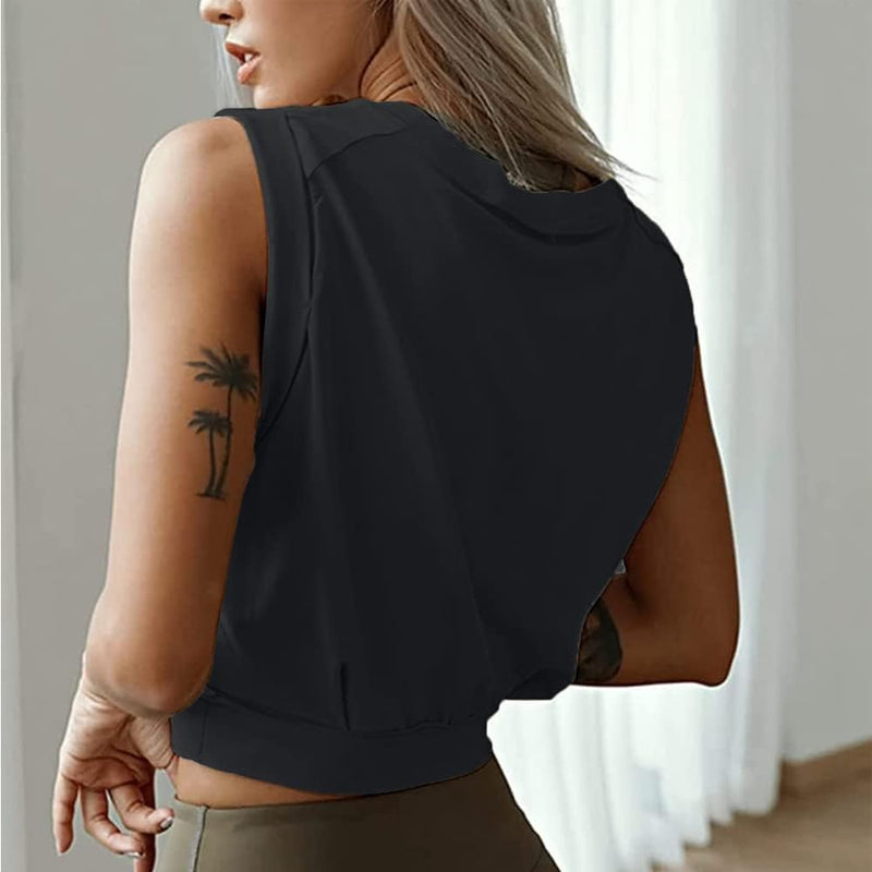 Laden Sie das Bild in Galerie -Viewer, Mouwloze crop sporttop dames losse pasvorm
