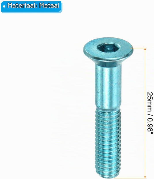 Skateboard hardware set 1 inch met schroeven moeren en inbussleutel blauw – montagebouten – skate accessoires