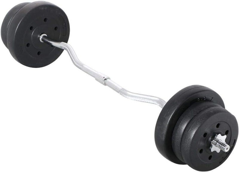 Laad afbeelding in Galerijviewer, Yaheetech 25 kg SZ curlset lange halterset, stang met 6 schijven, krachttraining, gewichten, halterstangenset
