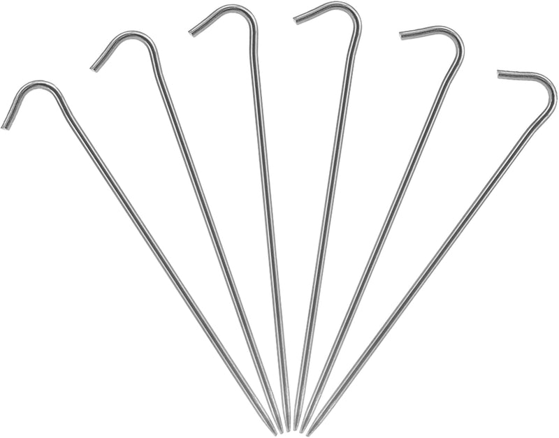 Charger l’image dans la visionneuse de galerie, Piquets de tente, 6 pièces en titane de 169 mm avec tête en forme de crochet – ancrage de tente – équipement de camping
