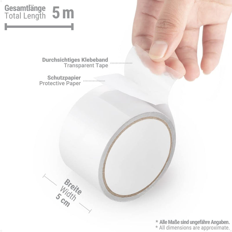 Load image into Gallery viewer, ecooe Reparatietape voor tenten, 8 cm x 5 m, reparatietape, professioneel, waterdicht, transparant, voor het repareren van luifels, tent, pvc-coating, paviljoen, vrachtwagenzeil
