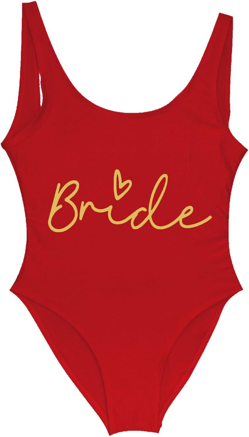 Chargez l'image dans la visionneuse de la galerie, Dames badpak Bride to Be met letterprint en lage rug – bruidsbadpak – vrijgezellenfeest
