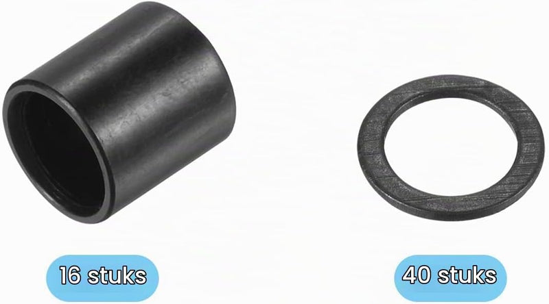 Chargez l'image dans la visionneuse de la galerie, Skateboard lager spacers en speed washers 56-delige set zilver – wiel afstandhouders – skateboard accessoires
