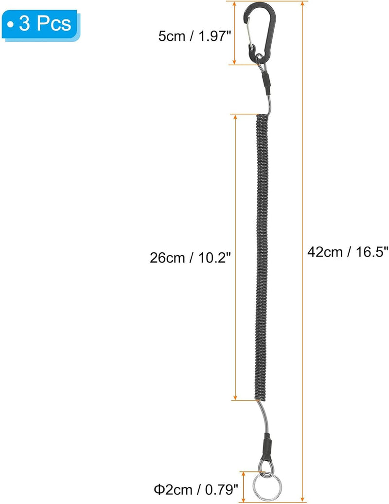 Laden Sie das Bild in Galerie -Viewer, Spiraalkoorden 3 stuks uitschuifbaar tot 150 cm met clip groen – veiligheidslijnen – outdoor accessoires

