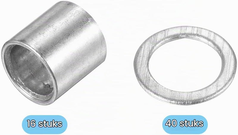 Chargez l'image dans la visionneuse de la galerie, Skateboard lager spacers en speed washers 56-delige set zilver – wiel afstandhouders – skateboard accessoires
