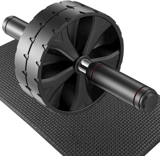 Ab roller met verstelbare dubbele wielen en kniemat tot 200 kg – buikspiertrainer – ab wheel