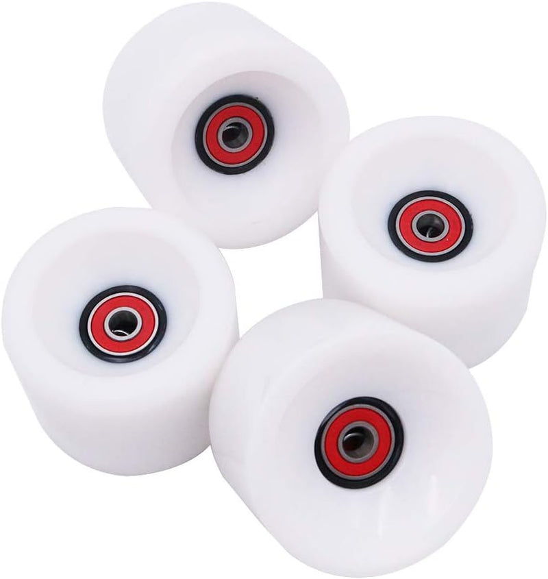 Laden Sie das Bild in Galerie -Viewer, Longboard wielen 70 x 51 mm 78A met ABEC-9 lagers 4 stuks wit – cruiser skateboard wielen
