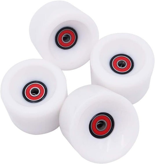 Longboard wielen 70 x 51 mm 78A met ABEC-9 lagers 4 stuks wit – cruiser skateboard wielen