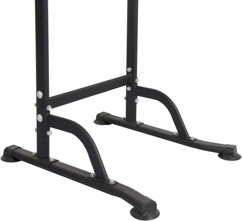 Laad afbeelding in Galerijviewer, DlandHome Romeinse stoel voor krachttraining, verstelbaar, dips tractie, optrekstang op voet, tractiestation, buikdips, armleuningen, fitness, zwart
