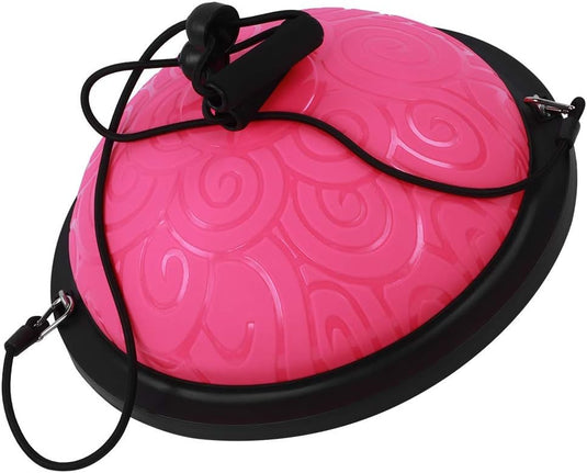 Balanstrainer 46 cm met weerstandsbanden – antislip halve bal – core training – evenwichtstraining