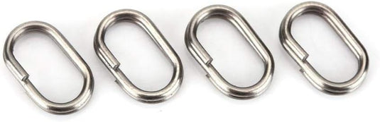 Ovale Sprengringe, 100 Stück, 9 x 15 mm, aus Edelstahl für Kunstköder und Angelhaken – Angelringe – Angelzubehör