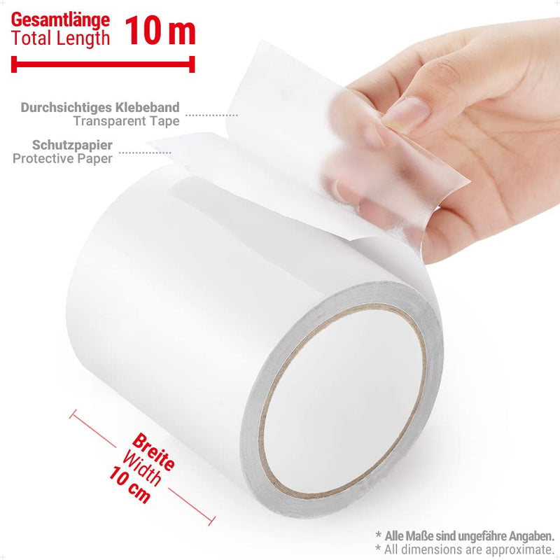 Load image into Gallery viewer, ecooe Reparatietape voor tenten, 8 cm x 5 m, reparatietape, professioneel, waterdicht, transparant, voor het repareren van luifels, tent, pvc-coating, paviljoen, vrachtwagenzeil
