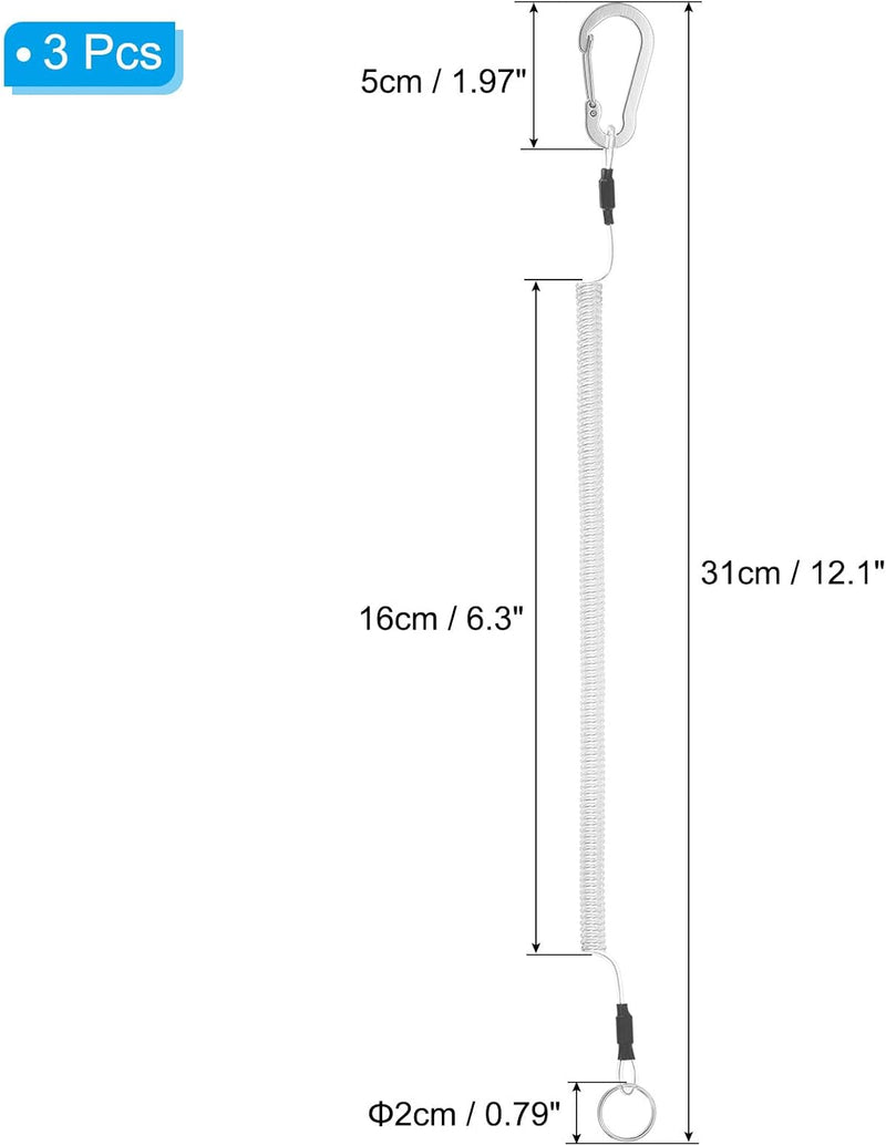 Laden Sie das Bild in Galerie -Viewer, Spiraalkoorden 3 stuks uitschuifbaar tot 150 cm met clip groen – veiligheidslijnen – outdoor accessoires
