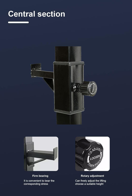 Squat rek, halterrek, halterstandaard, maximale belasting 200 kg, stalen frame, verstelbare hoogte, 105-160cm. Ideaal voor spier-, squat- en bankoefeningen