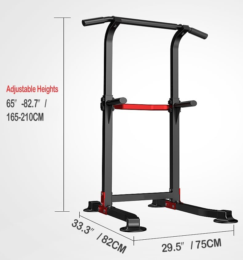 Laad afbeelding in Galerijviewer, Power tower met verstelbare optrekstang en dip station tot 150 kg – pull-up bar – krachtstation
