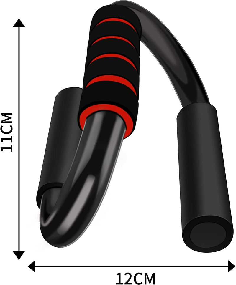 Laad afbeelding in Galerijviewer, Push Up Bar Pushup Handles 2 Bars S Shapes for Floor Chest Workout Equipment Home Gym for Men and Women,Sweat Absorbent Thick Sponge Handle,Anti Slip PVC Bottom.
