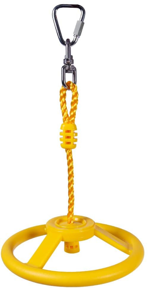 Charger l’image dans la visionneuse de galerie, Roue d’escalade Ninja de 26 cm avec mousqueton en métal pour slackline et parcours d’obstacles – roue suspendue – parcours d’escalade
