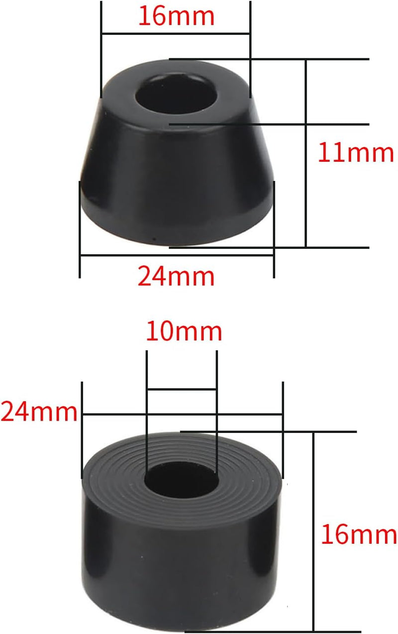 Laden Sie das Bild in Galerie -Viewer, Skateboard bushings 85A 12-delige rebuild set zwart – PU stuurrubbers – longboard skateboard accessoires
