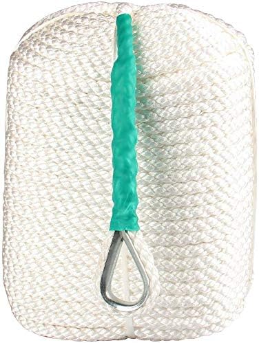 Cordage d’amarrage en nylon à double tressage, 91 mètres, 12 mm, pour amarrer et sécuriser – aussière – cordage d’amarrage