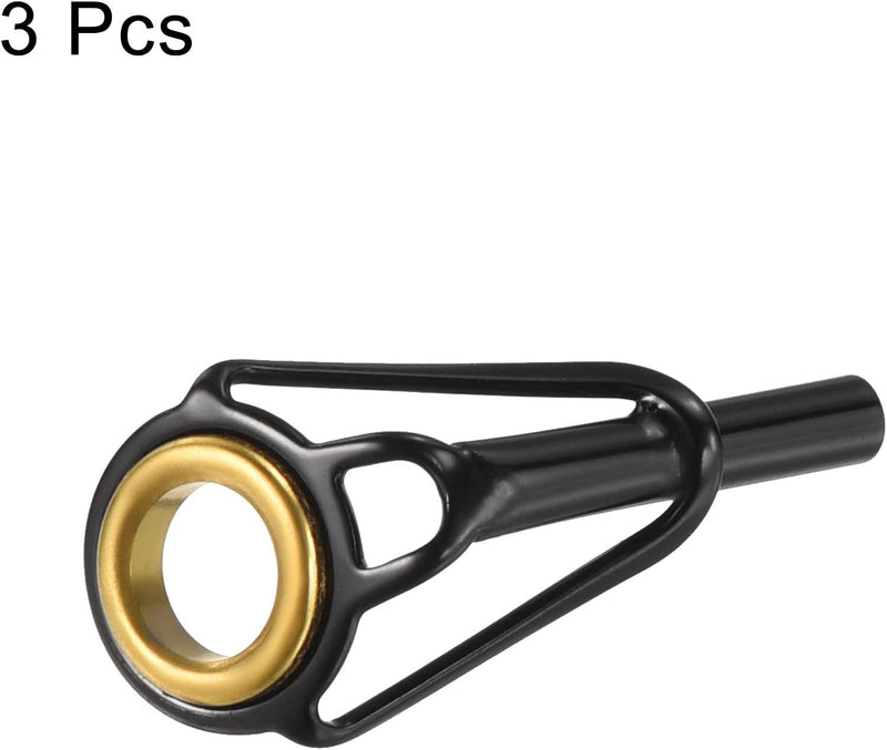Load image into Gallery viewer, Hengel topogen 3 stuks 1 mm van roestvrij staal zwart-goud – hengeltop reparatieset – visaccessoires

