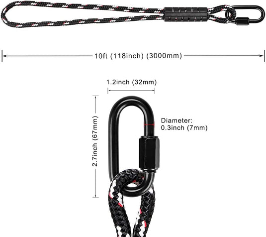 Cinghie di sospensione per altalena, 2 pezzi, 120 cm, in poliestere con moschettoni per alberi e travi – cinghie di sospensione – fissaggio per altalena