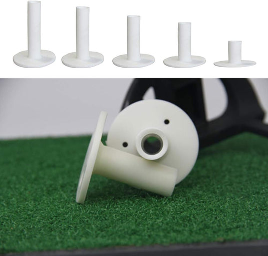 Rubberen golftees voor oefenmat in 5 maten – wit